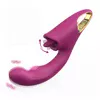 3-in-1 Vibrator für Frauen – Klitoris, G-Punkt & Realistischer Stoß-Dildo mit Zungenfunktion - 217.9*44.5*79.6mm, Silicone, Red