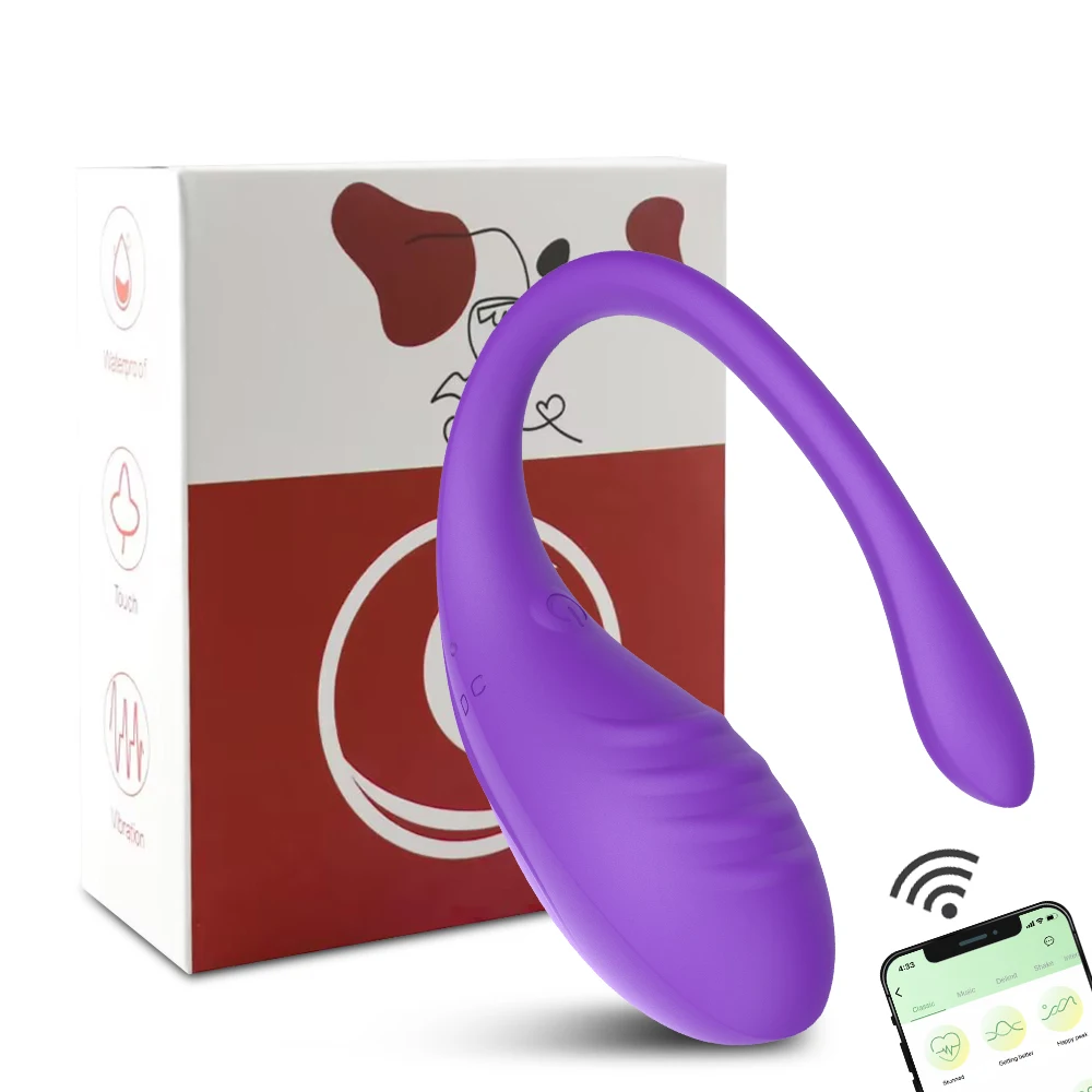 Tragbarer Mini-Vibrator mit App-Steuerung – Diskretes Vibrations-Massagegerät mit Fernbedienung für Paare (Erwachsenen-Wellness) - Purple-with box