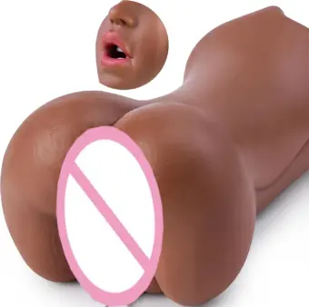 3-in-1 Masturbator für Männer – Realistische Silikon-Masturbationstasse mit Oraler-, Anal- und Vaginal-Simulation (18+) - Braun