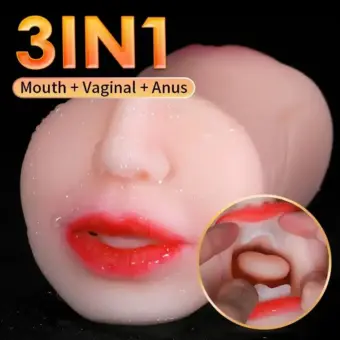 3-in-1 Masturbator für Männer – Realistische Silikon-Masturbationstasse mit Orale-, Anale- und Klitoris-Simulation - 3 IN 1 flesh