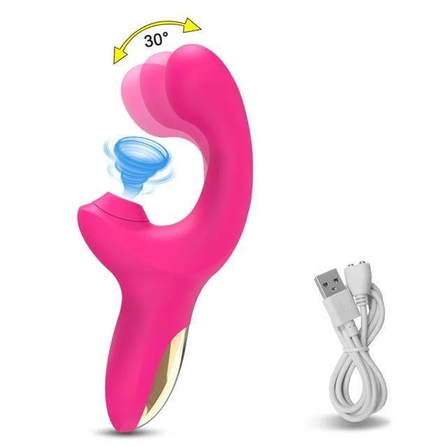 Kaninchen Saugen Vibrator Klitoris G-punkt Stimulation Erwachsene Sex Spielzeug für Frauen Vibrierende Finger Massagegerät mit Saug Vibration - rose red