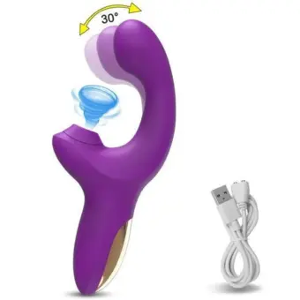 Kaninchen Saugen Vibrator Klitoris G-punkt Stimulation Erwachsene Sex Spielzeug für Frauen Vibrierende Finger Massagegerät mit Saug Vibration - Lila