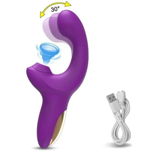 Kaninchen Saugen Vibrator Klitoris G-punkt Stimulation Erwachsene Sex Spielzeug für Frauen Vibrierende Finger Massagegerät mit Saug Vibration - Lila